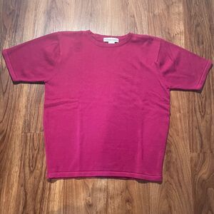 David Hollis Pink Blouse Short Sleeve Womens Shirt Size Small